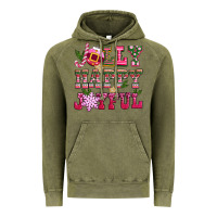 Vintage Olive jolly happy joyful pink christmas Vintage Hoodie - CowGirlArtShop