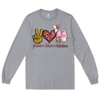 Heather Grey Peace Love Valentines Gnomes Long Sleeve Tee - Jasminsmagicworld