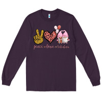 Plum Peace Love Valentines Gnomes Long Sleeve Tee - Jasminsmagicworld