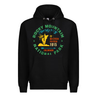 Black womens rocky mountain national park hiking travel souvenir novelty v n Premium Hoodie - trangStudio