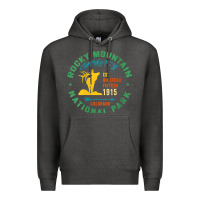 Charcoal Heather womens rocky mountain national park hiking travel souvenir novelty v n Premium Hoodie - trangStudio