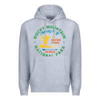 Heather Grey womens rocky mountain national park hiking travel souvenir novelty v n Premium Hoodie - trangStudio
