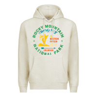 Oatmeal Heather womens rocky mountain national park hiking travel souvenir novelty v n Premium Hoodie - trangStudio