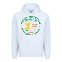 White womens rocky mountain national park hiking travel souvenir novelty v n Premium Hoodie - trangStudio