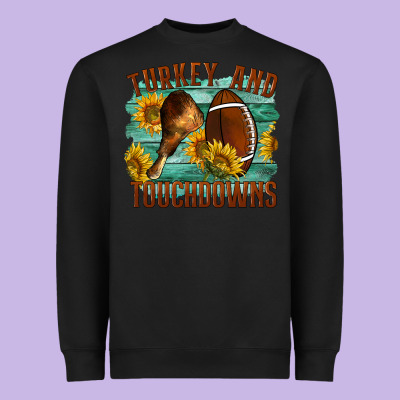 Turkey And Touchdowns Heavyweight Sweatshirt Designed By Lillyallendesigns