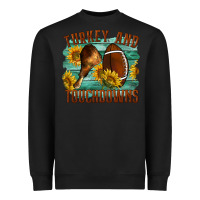 Black Turkey And Touchdowns Heavyweight Sweatshirt - LillyAllenDesigns