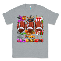 Heather Grey happy hallothanksmas football Classic Tee - texasbilliewilder