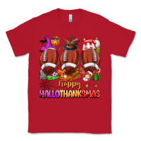 Red happy hallothanksmas football Classic Tee - texasbilliewilder