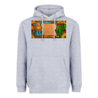 Heather Grey custom cowboy boots aztec sunflowers leopard license plate Heavyweight Hoodie - Artiststas