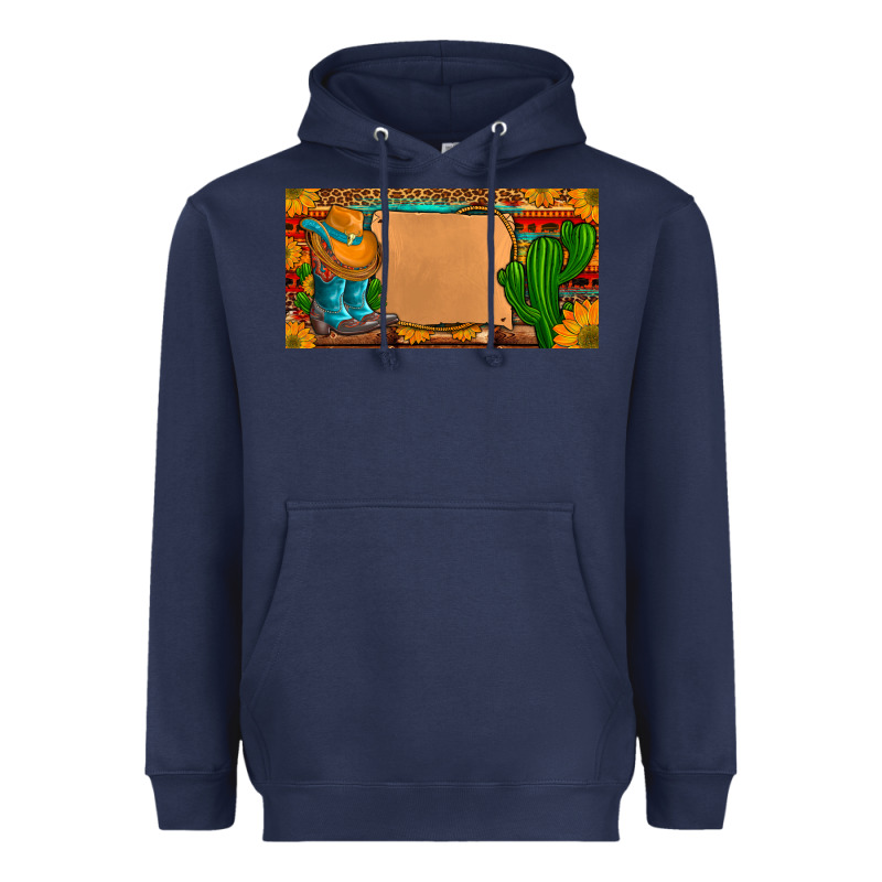 Custom Cowboy Boots Aztec Sunflowers Leopard License Plate Heavyweight Hoodie by Artiststas | Teevron