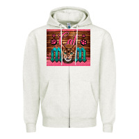 Oatmeal Heather Western Cat Mom Zipper Hoodie - LillyAllenDesigns
