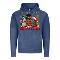Vintage Denim herd it was christmas Vintage Hoodie - CowGirlArtShop