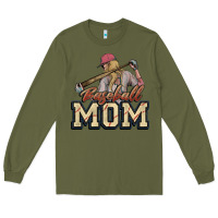 Army Green Baseball mom Long Sleeve Tee - HowdyJamesFarm