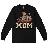 Black Baseball mom Long Sleeve Tee - HowdyJamesFarm