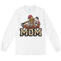 White Baseball mom Long Sleeve Tee - HowdyJamesFarm