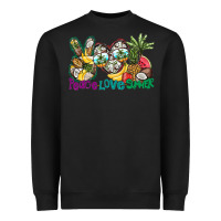 Black Peace Love Summer Heavyweight Sweatshirt - CowhideDigitalArt