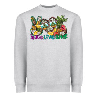Heather Grey Peace Love Summer Heavyweight Sweatshirt - CowhideDigitalArt