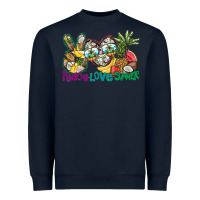 Navy Peace Love Summer Heavyweight Sweatshirt - CowhideDigitalArt
