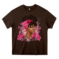 Chocolate Brown breast cancer afro woman Heavy Core Tee - Artiststas