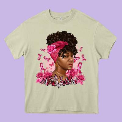 Breast Cancer Afro Woman Heavy Core Tee Designed By Artiststas