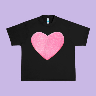 Valentines Pink Heart Urban Heavy Tee Designed By Floraart