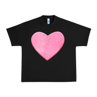Black Valentines Pink Heart Urban Heavy Tee - FloraArt