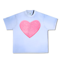 Grape Ice Valentines Pink Heart Urban Heavy Tee - FloraArt