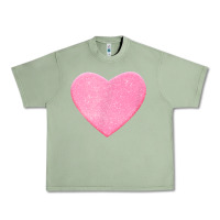 Oil Green Valentines Pink Heart Urban Heavy Tee - FloraArt