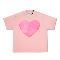 Salmon Valentines Pink Heart Urban Heavy Tee - FloraArt