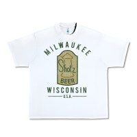 White shotz beer worn Urban Heavy Tee - FloraArt