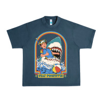 Midnight Navy Stay Positive Classic Urban Heavy Tee - FloraArt