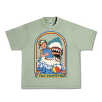 Oil Green Stay Positive Classic Urban Heavy Tee - FloraArt