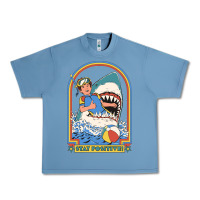 Pebble Blue Stay Positive Classic Urban Heavy Tee - FloraArt