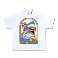 White Stay Positive Classic Urban Heavy Tee - FloraArt