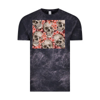 Cloud Black skulls and flowers Vintage Tee - TumblerDesignByShophia