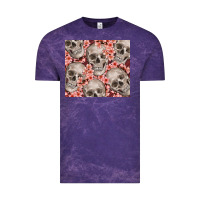Cloud Purple skulls and flowers Vintage Tee - TumblerDesignByShophia