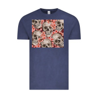 Vintage Denim skulls and flowers Vintage Tee - TumblerDesignByShophia