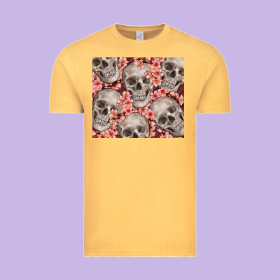 Skulls And Flowers Vintage Tee Designed By Tumblerdesignbyshophia