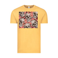 Vintage Mustard skulls and flowers Vintage Tee - TumblerDesignByShophia