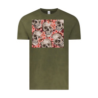 Vintage Olive skulls and flowers Vintage Tee - TumblerDesignByShophia