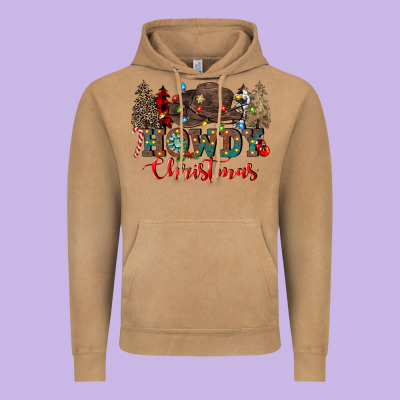 Howdy Christmas Vintage Hoodie Designed By Cowgirlartshop