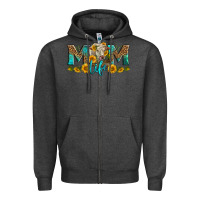 Charcoal Heather Western Charolais Cow Mom Life Zipper Hoodie - LillyAllenDesigns