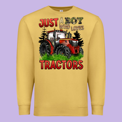 Just A Boy Who Loves Tractors Red Tractor Premium Sweatshirt Designed By Barkaloodesign