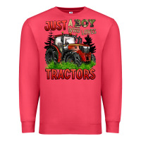 Cardinal just a boy who loves tractors red tractor Premium Sweatshirt - BarkalooDesign