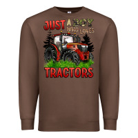 Chestnut just a boy who loves tractors red tractor Premium Sweatshirt - BarkalooDesign