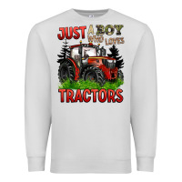 Dove Grey just a boy who loves tractors red tractor Premium Sweatshirt - BarkalooDesign