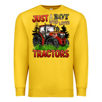 Lemon just a boy who loves tractors red tractor Premium Sweatshirt - BarkalooDesign