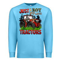Ocean Blue just a boy who loves tractors red tractor Premium Sweatshirt - BarkalooDesign