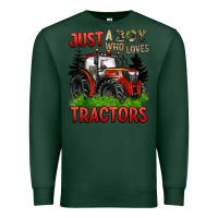 Sports Green just a boy who loves tractors red tractor Premium Sweatshirt - BarkalooDesign