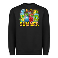 Black Hello Summer Heavyweight Sweatshirt - CowhideDigitalArt